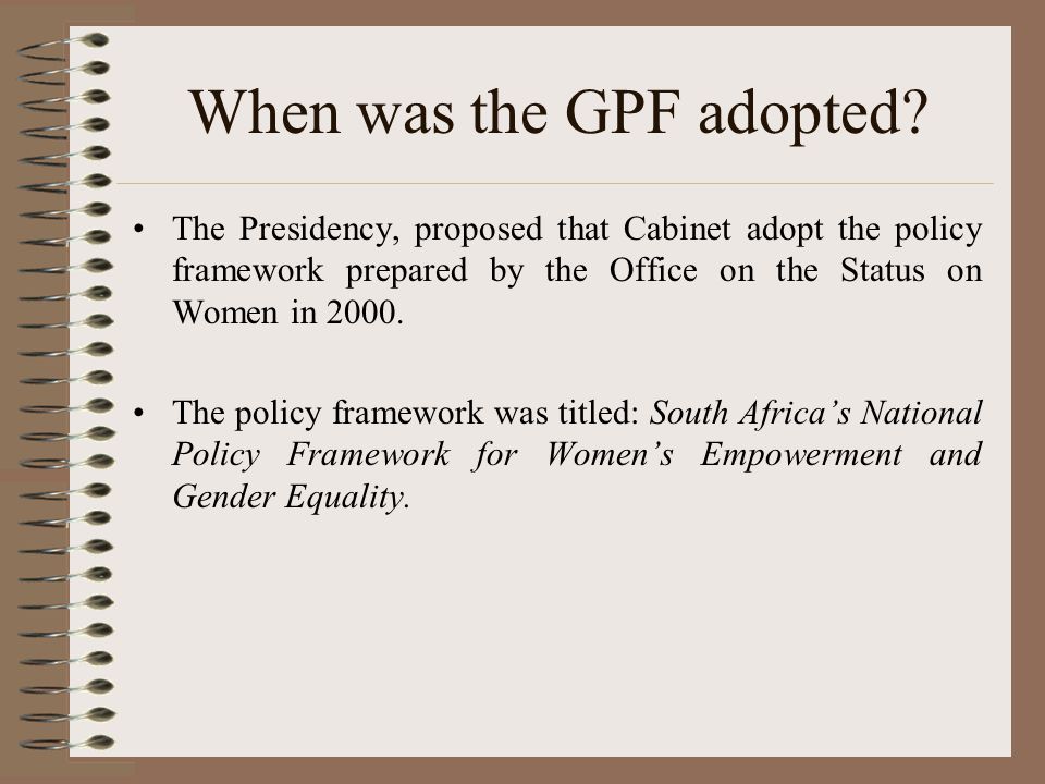 When was the GPF adopted.