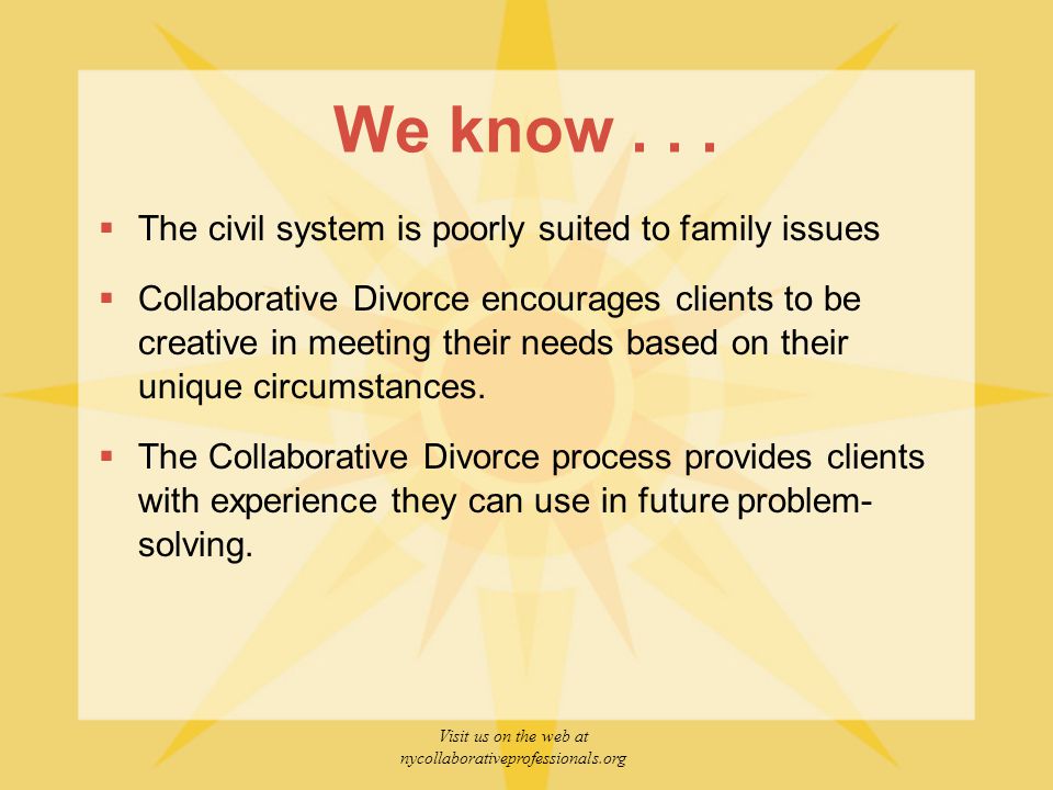 Visit us on the web at nycollaborativeprofessionals.org We know...