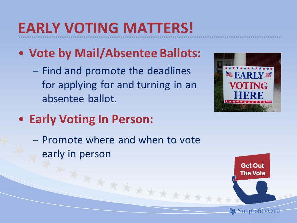 EARLY VOTING MATTERS.