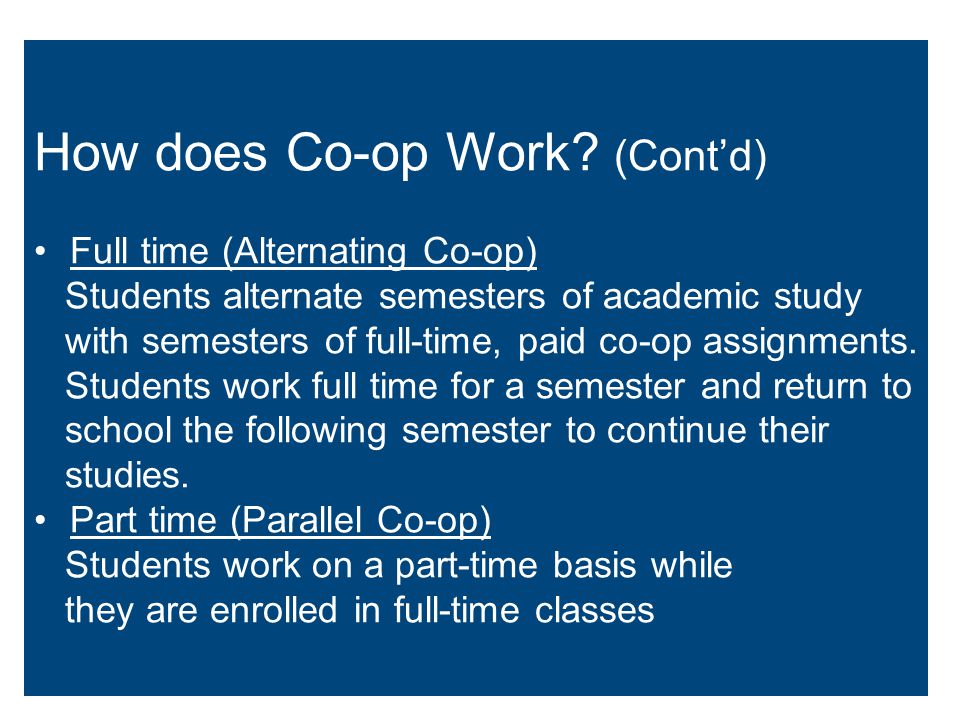 How does Co-op Work.