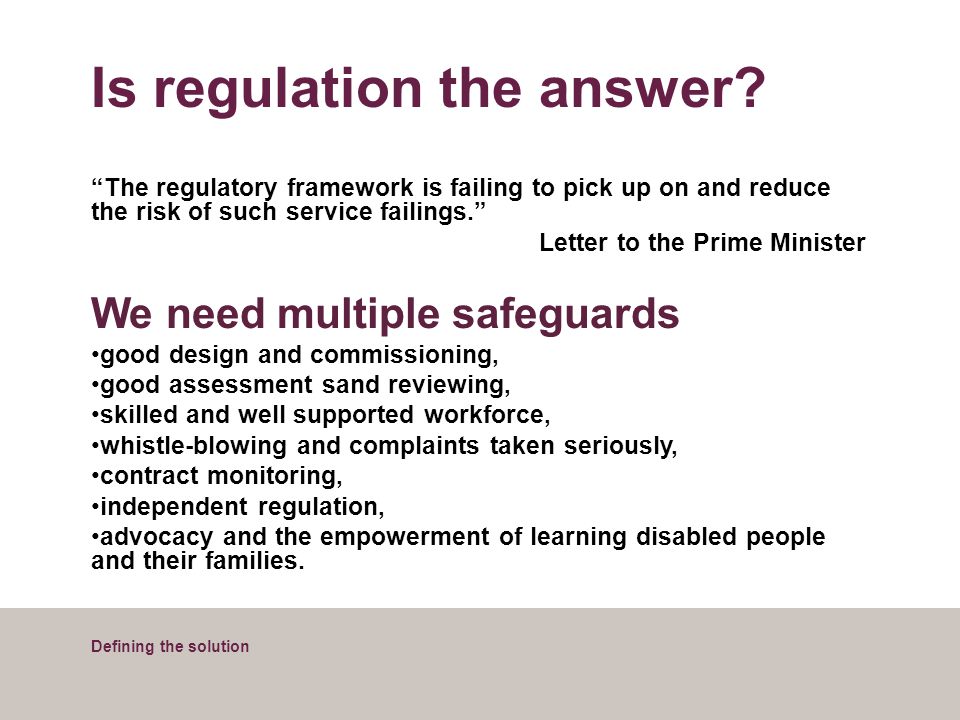 Is regulation the answer.