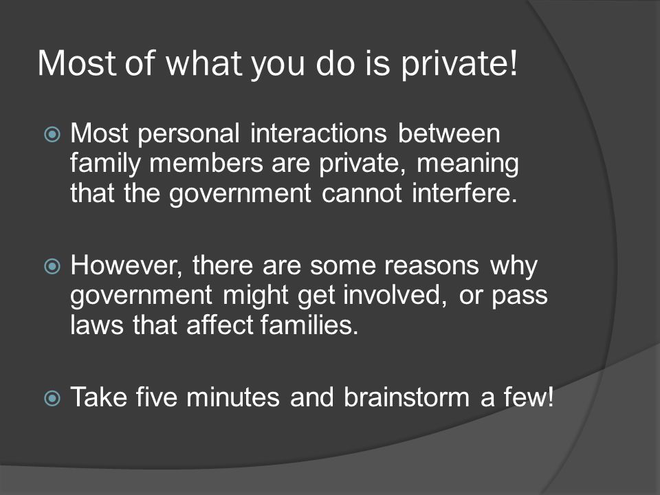 Most of what you do is private.