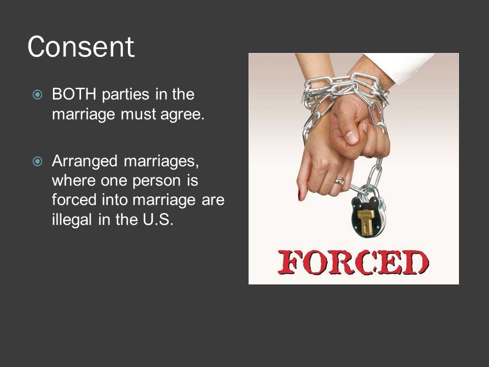 Consent  BOTH parties in the marriage must agree.