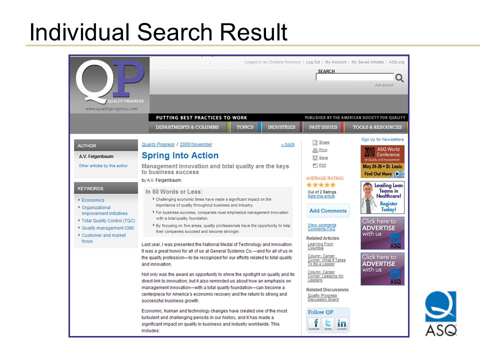 Individual Search Result