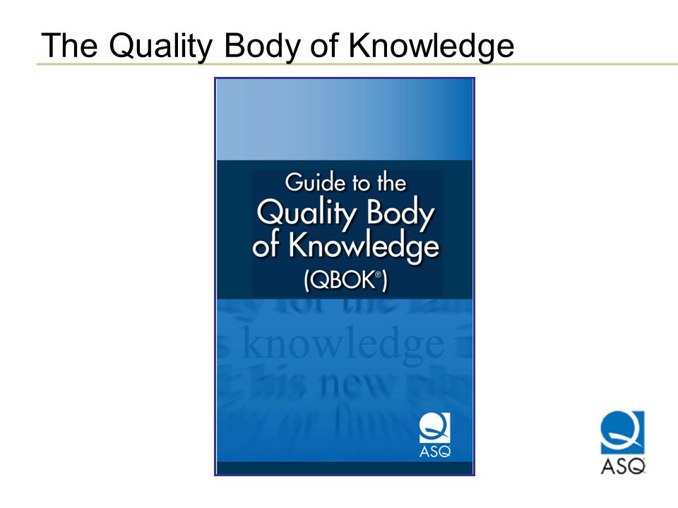 The Quality Body of Knowledge