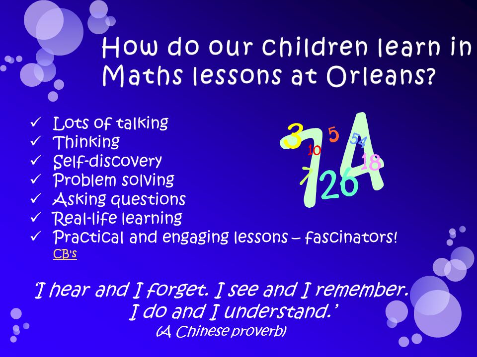 How do our children learn in Maths lessons at Orleans.