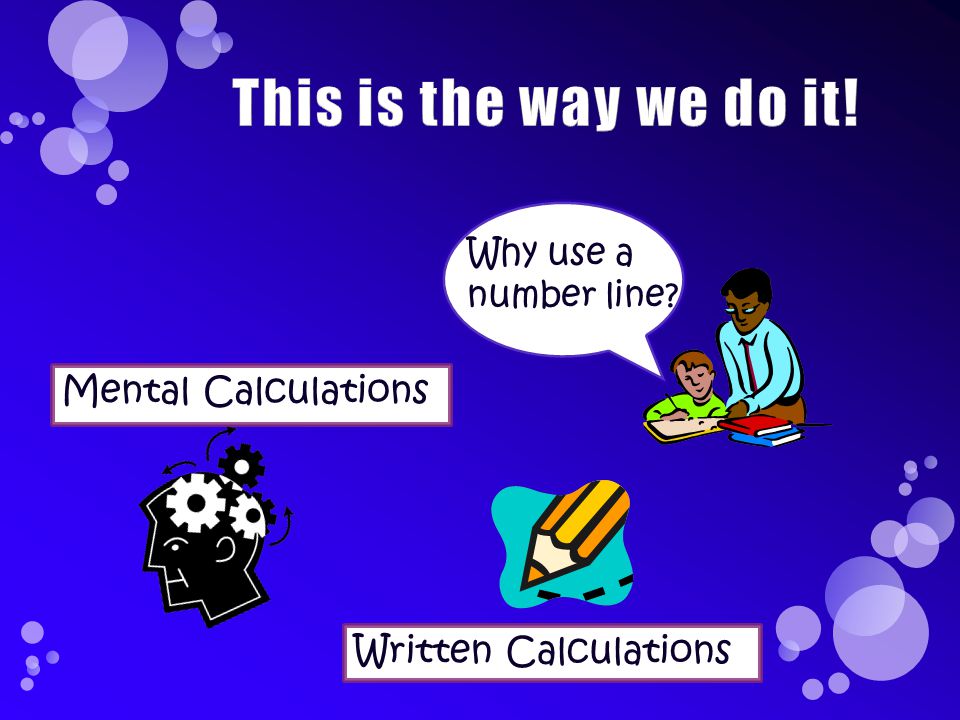 Mental Calculations Why use a number line Written Calculations