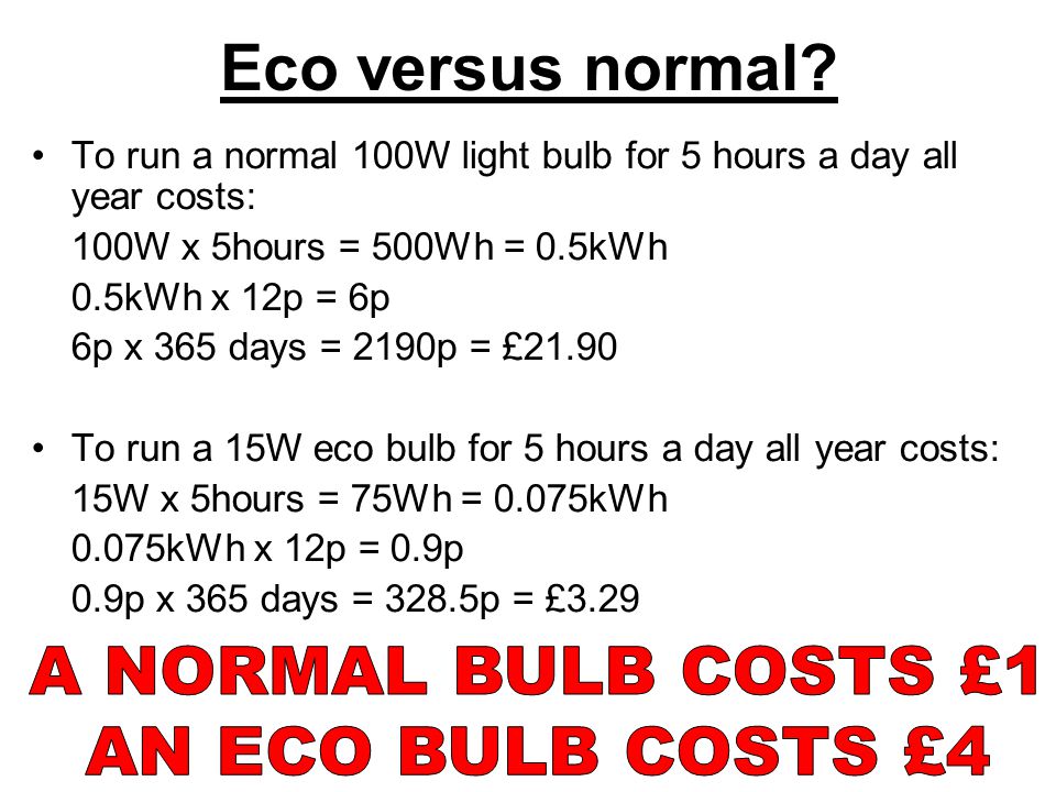 Eco versus normal.