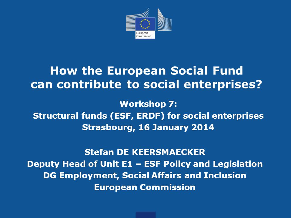 How the European Social Fund can contribute to social enterprises.