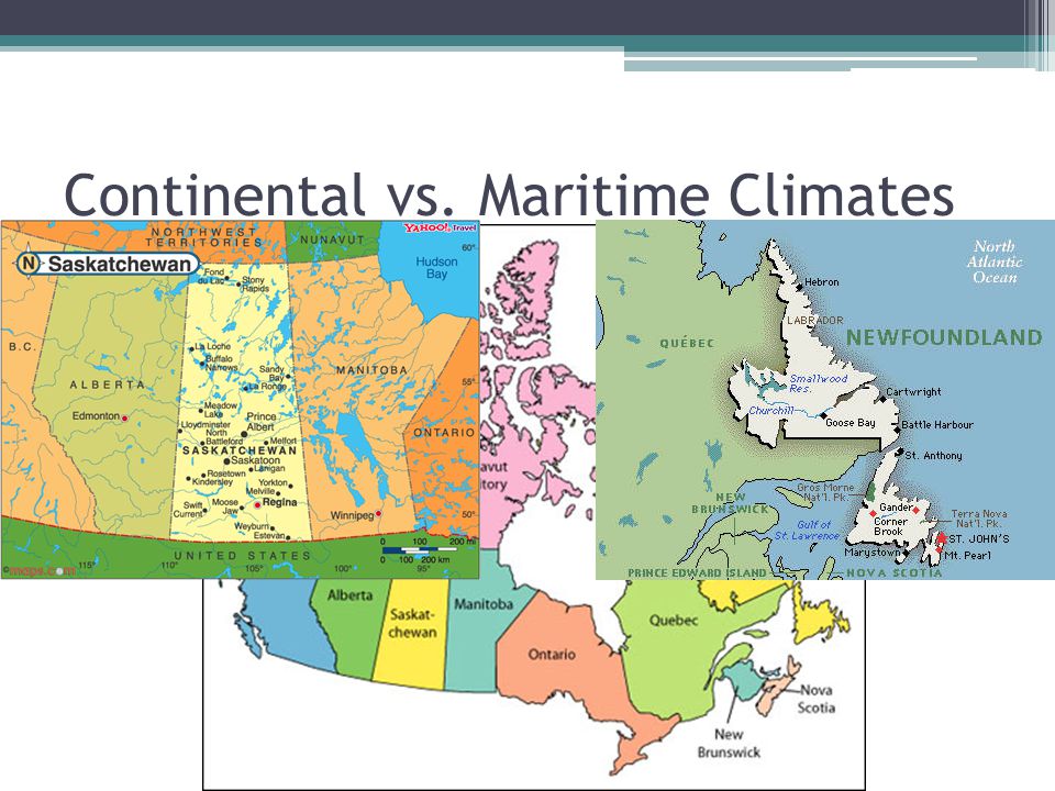 Continental vs. Maritime Climates