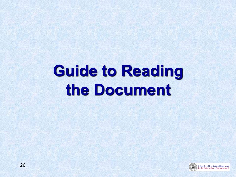 26 Guide to Reading the Document