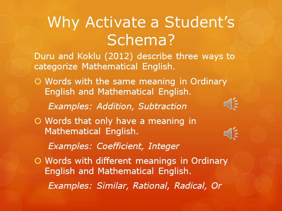Why Activate a Student’s Schema.