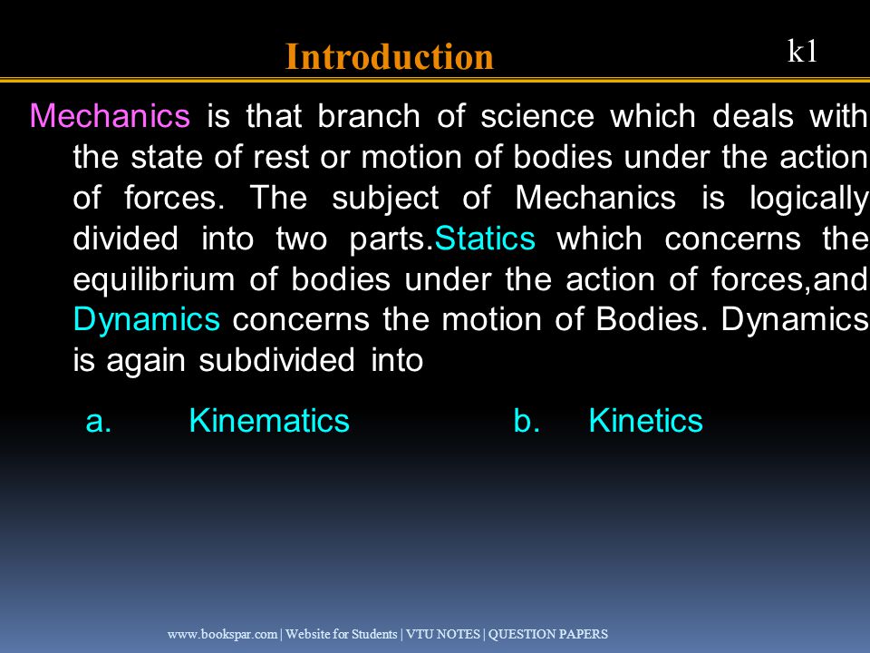 mechanics deals with