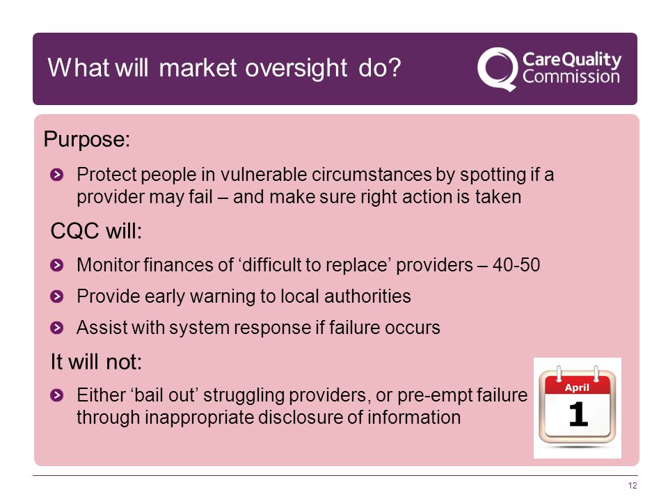 12 What will market oversight do.