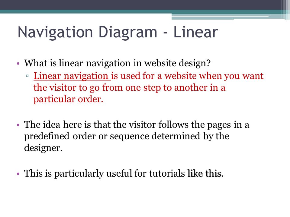What is linear navigation in website design.
