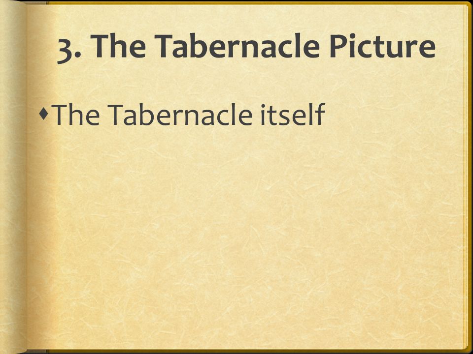 3. The Tabernacle Picture  The Tabernacle itself