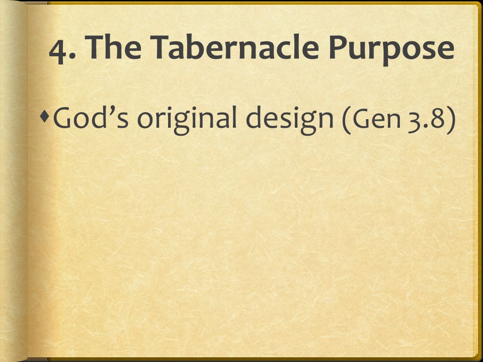  God’s original design (Gen 3.8)