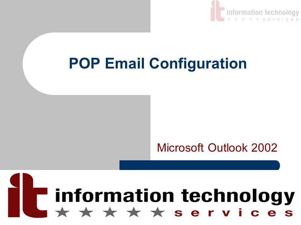 POP  Configuration Microsoft Outlook 2002