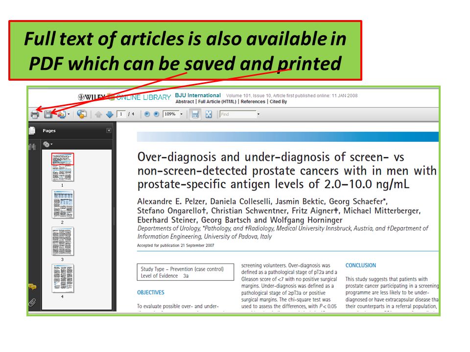 Full text of articles is also available in PDF which can be saved and printed