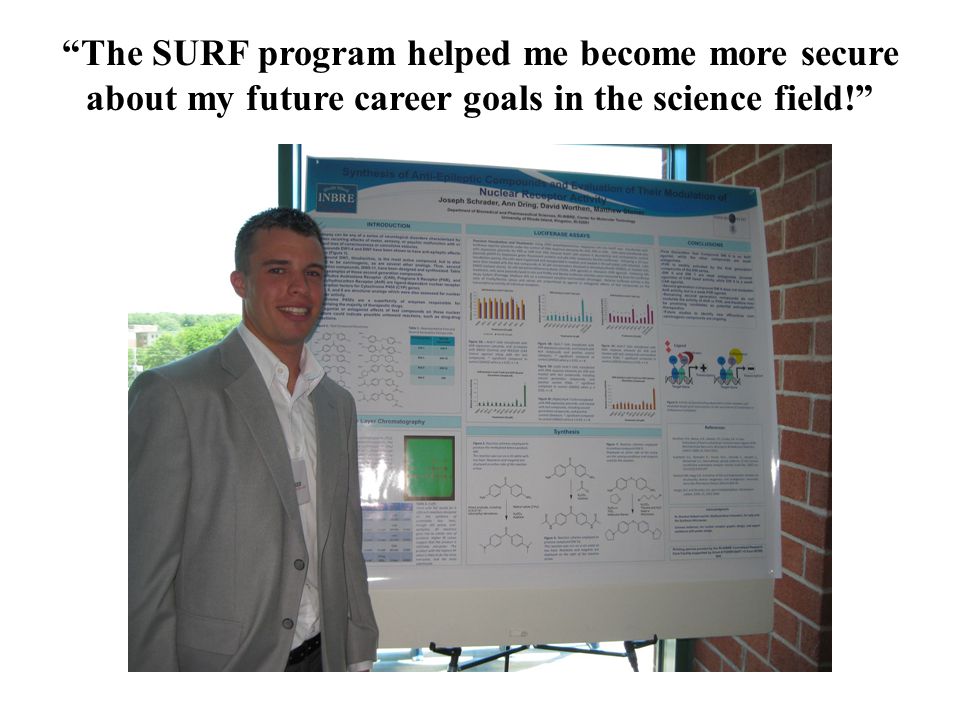 The SURF program helped me become more secure about my future career goals in the science field!
