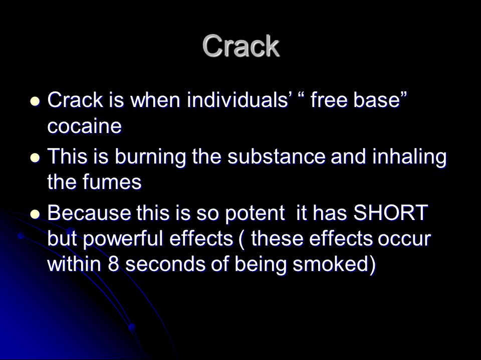 Cocaine Short acting stimulant that affects the nervous system Short acting stimulant that affects the nervous system This is often sniffed into the user’s nose or injected in blood stream This is often sniffed into the user’s nose or injected in blood stream Cocaine is highly addictive Cocaine is highly addictive User’s crash when they come down from the drug meaning they get depressed User’s crash when they come down from the drug meaning they get depressed Cocaine can induce seizure, heart failure and respiratory failure Cocaine can induce seizure, heart failure and respiratory failure