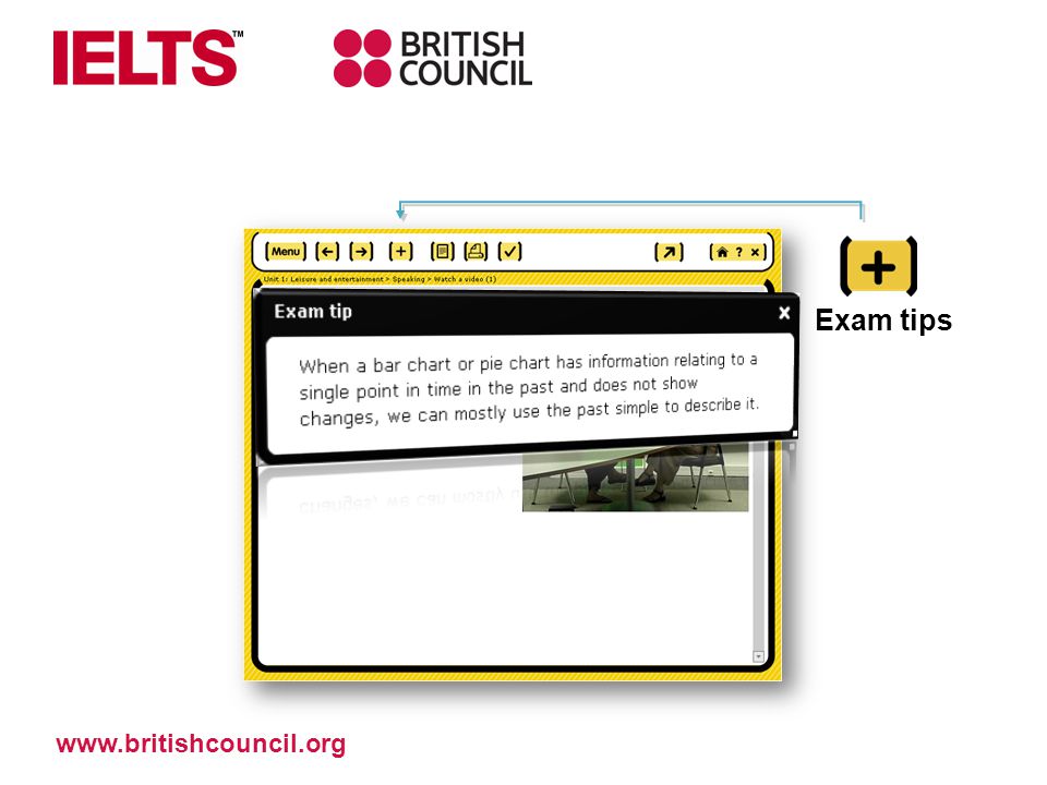 Road to IELTS is easy to use. Exam tips