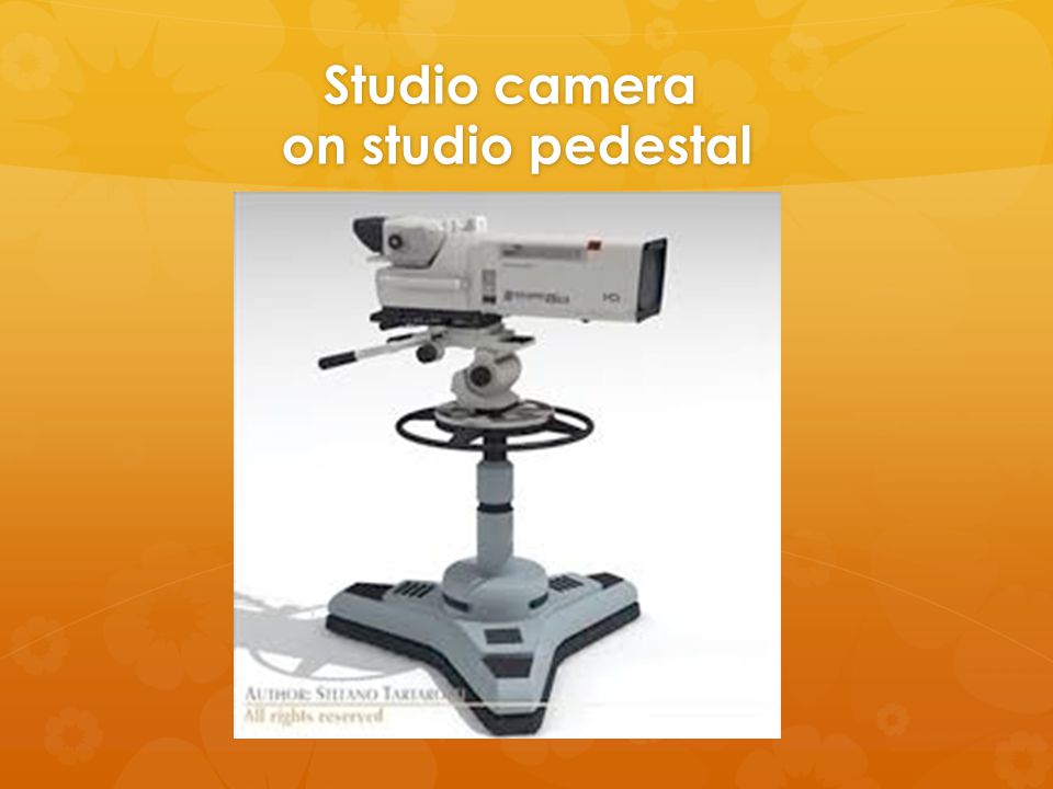 Studio camera on studio pedestal