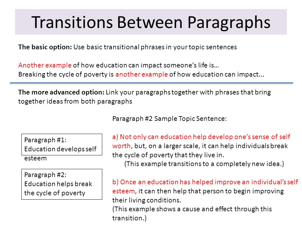 examples of transitions between paragraphs