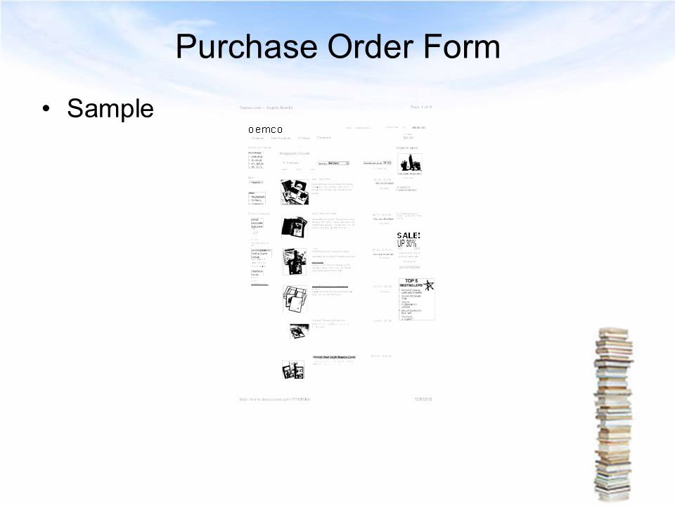Purchase Order Form Sample