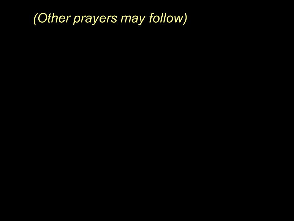 (Other prayers may follow)