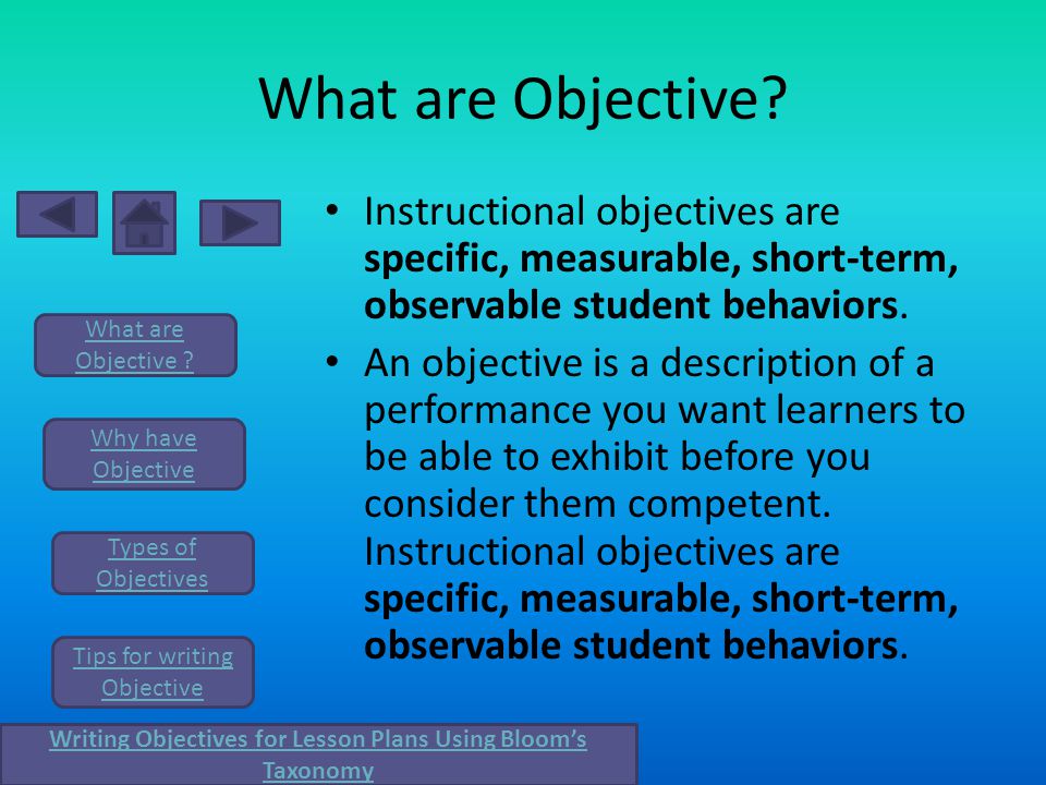 What are Objective .