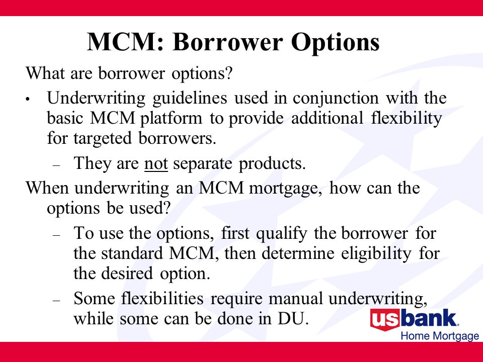 What are borrower options.