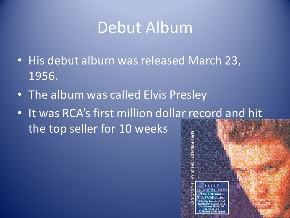 Debut Album His debut album was released March 23, 1956.