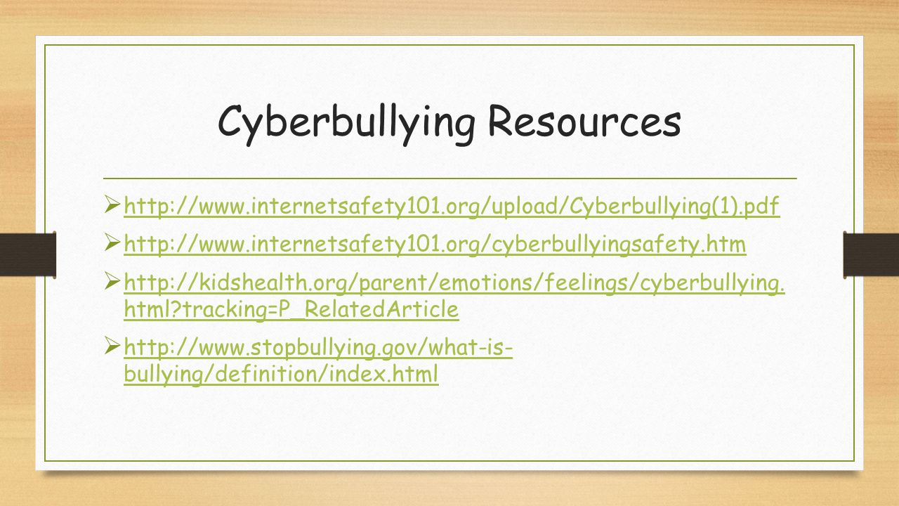 Cyberbullying Resources           
