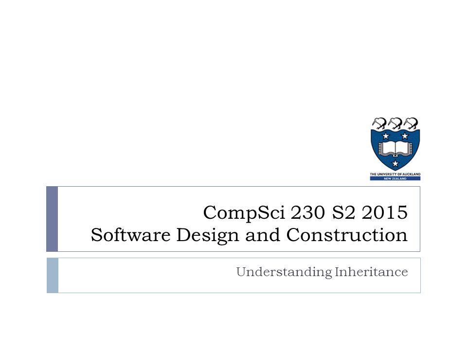 Understanding Inheritance CompSci 230 S Software Design and ...