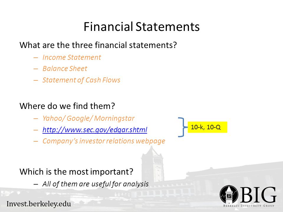 Daniel Fotinich Andy Zhao Berkeley Investment Group: Financial Statements  and Modeling Workshop. - ppt download