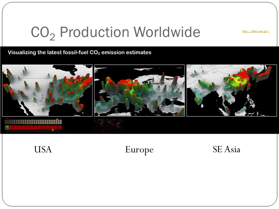 CO 2 Production Worldwide USAEurope SE Asia