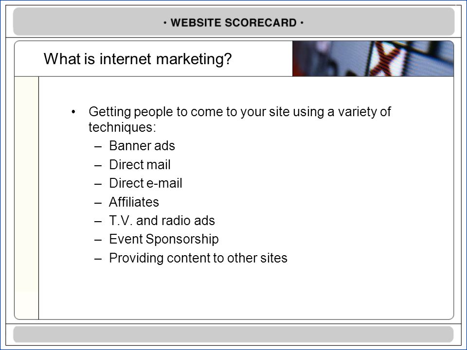 What is internet marketing.