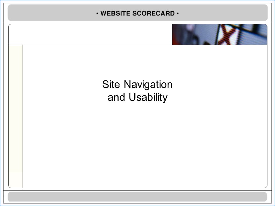 Site Navigation and Usability