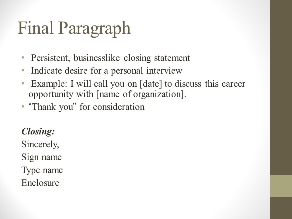 introduction to resume writing host career and student services closing interview statement