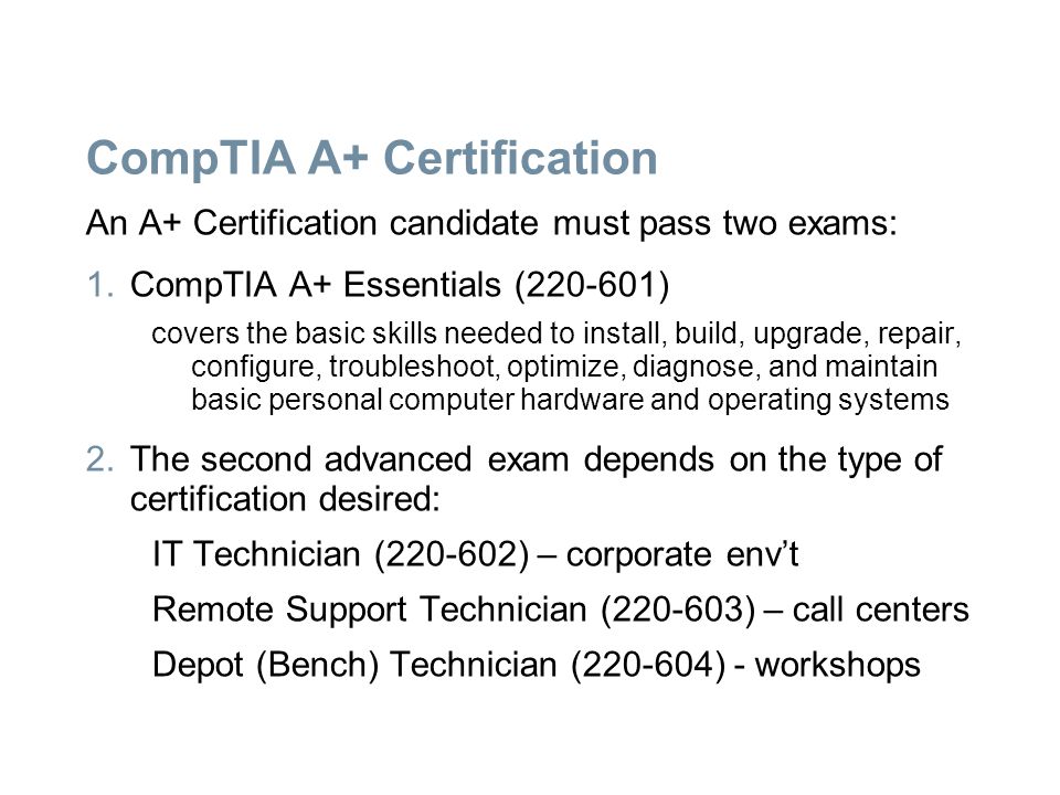Introduction To Computer Maintenance Topics Covered - 