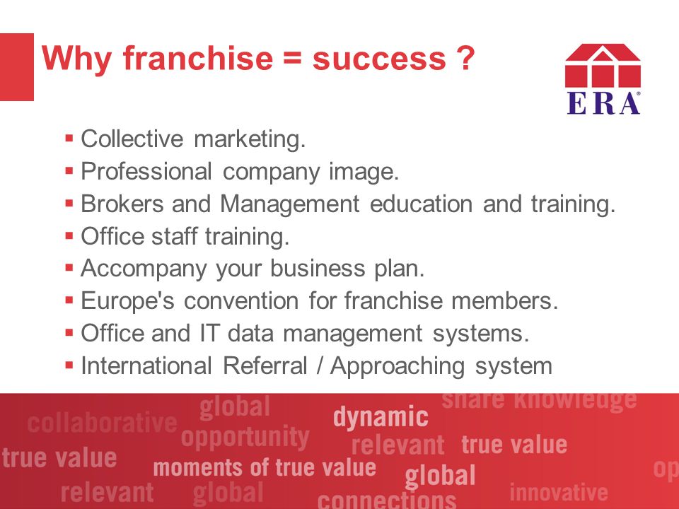 Why franchise = success .  Collective marketing.