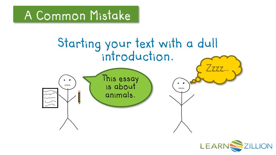 Let’s Review A Common Mistake Starting your text with a dull introduction.