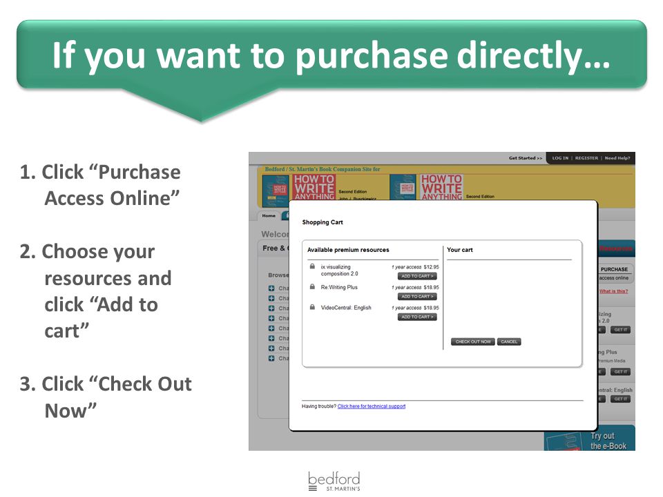 If you want to purchase directly… 1. Click Purchase Access Online 2.