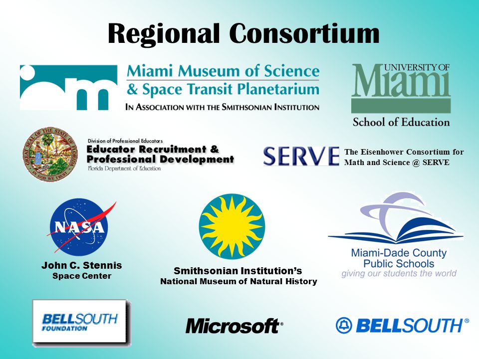 Regional Consortium The Eisenhower Consortium for Math and SERVE Smithsonian Institution’s National Museum of Natural History John C.