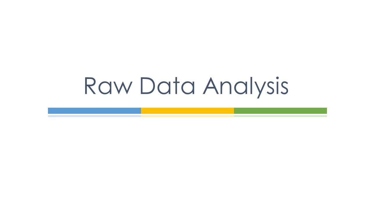 Raw Data Analysis