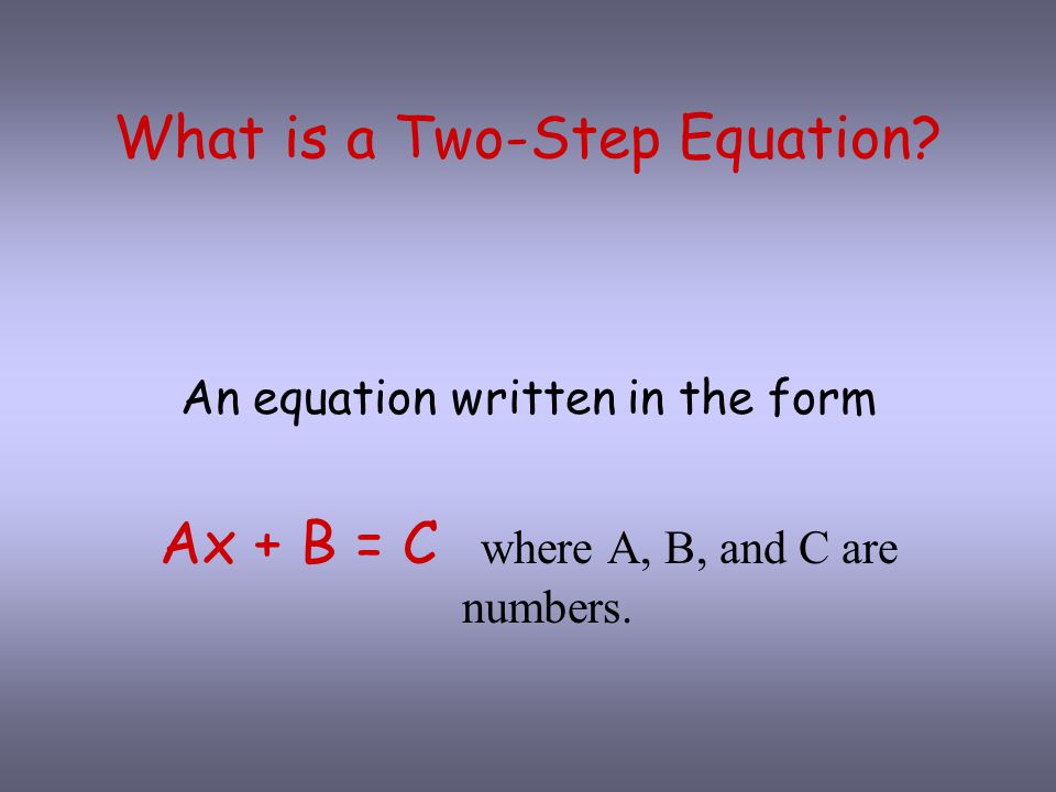 What is a Two-Step Equation.