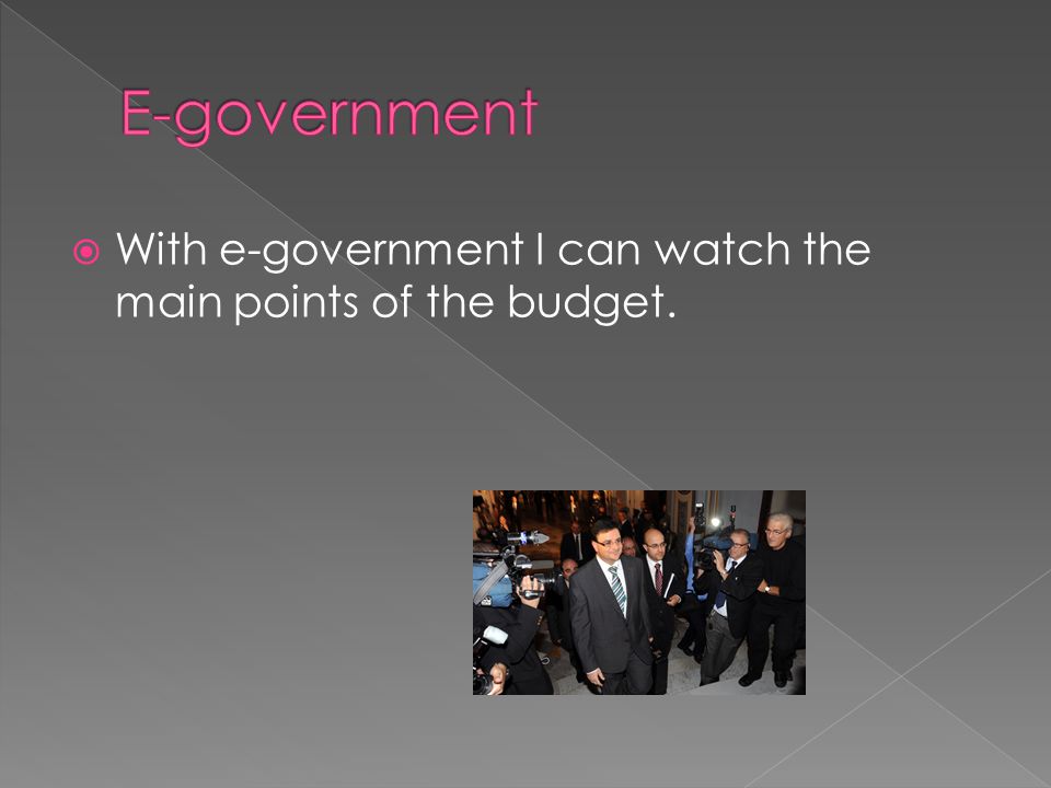  With e-government I can watch the main points of the budget.