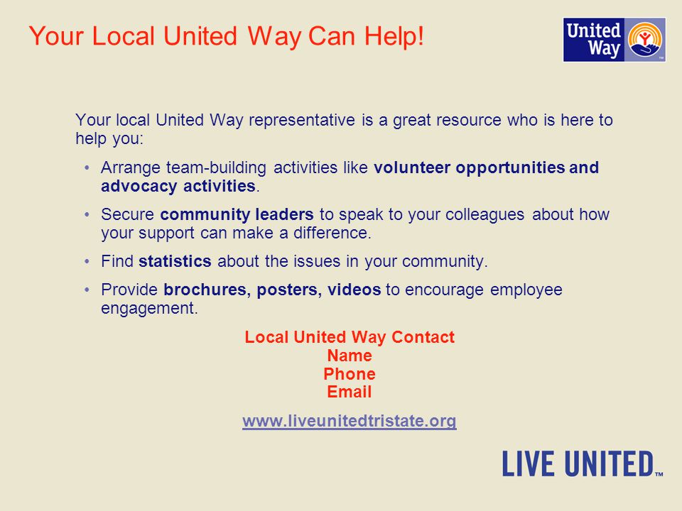 Your Local United Way Can Help.