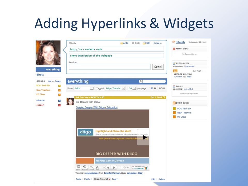 Adding Hyperlinks & Widgets